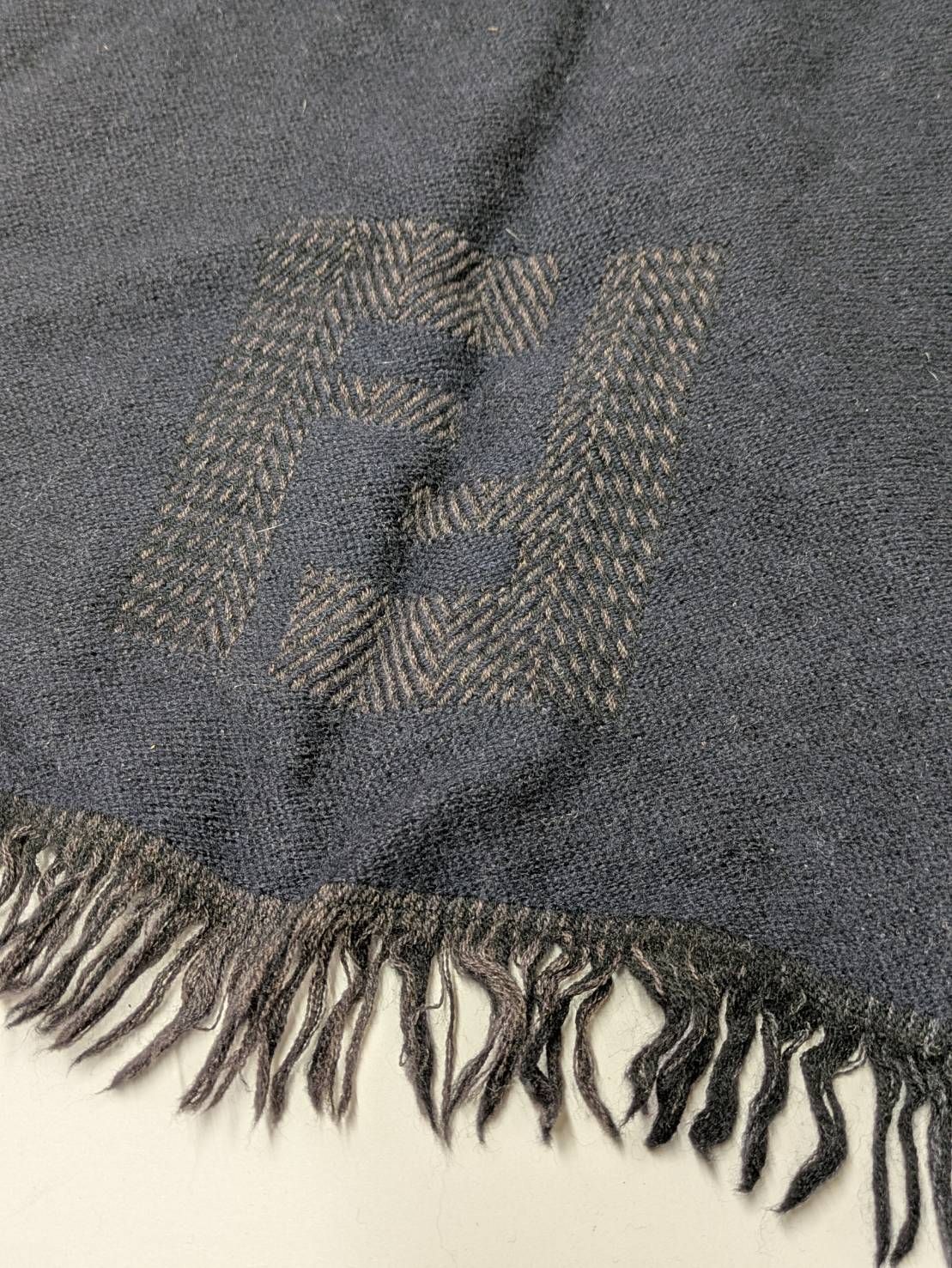 げ交渉 FENDI ウール ロングマフラー イタリア製 B-15