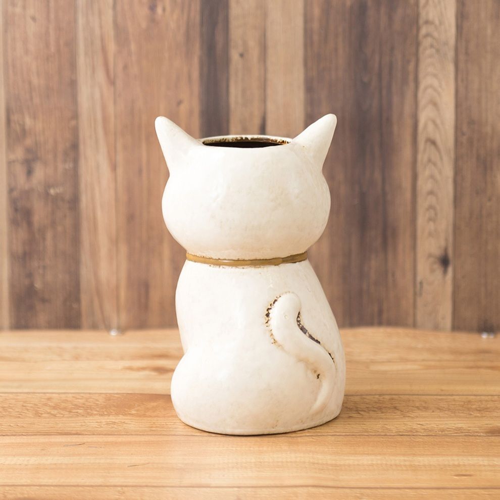 全国送料無料】セラミックフラワーポット cat ねこちゃん クリスマス