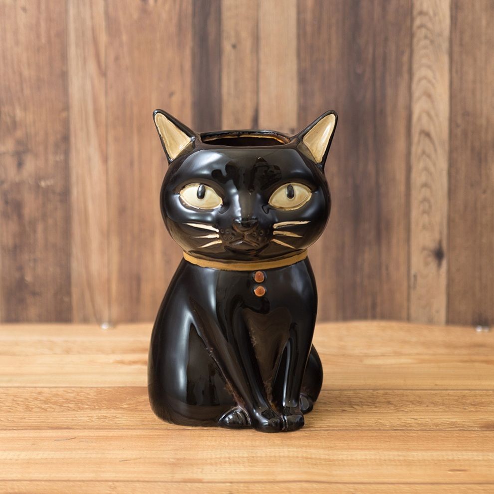 * vintage pot ❀ しろネコちゃんのいる グリーンのポット vintage pot ❀ しろネコちゃんのいる グリーンのポット * vintage pot