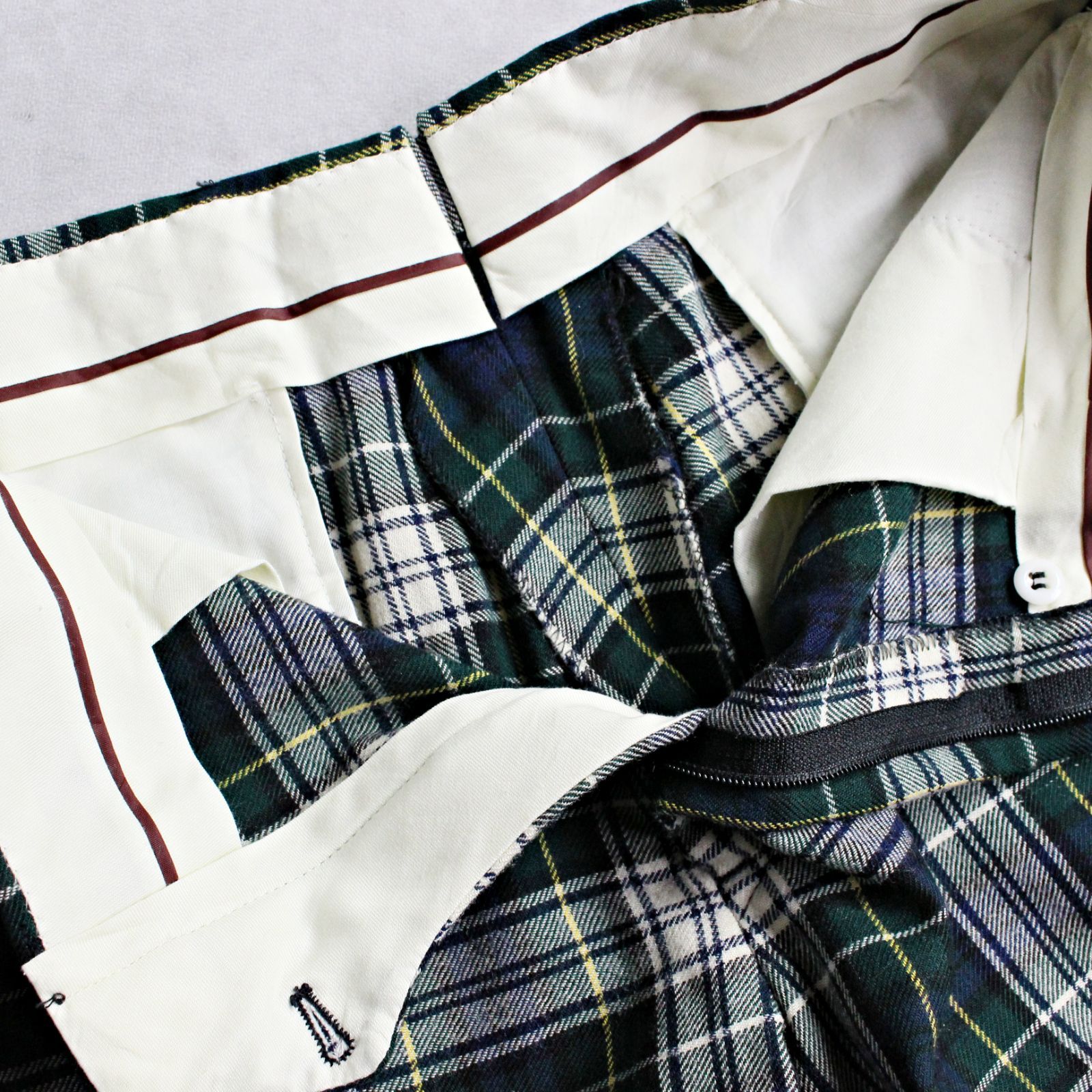 80s 90s ジェイプレス タータンチェック柄 コットン スラックス パンツ