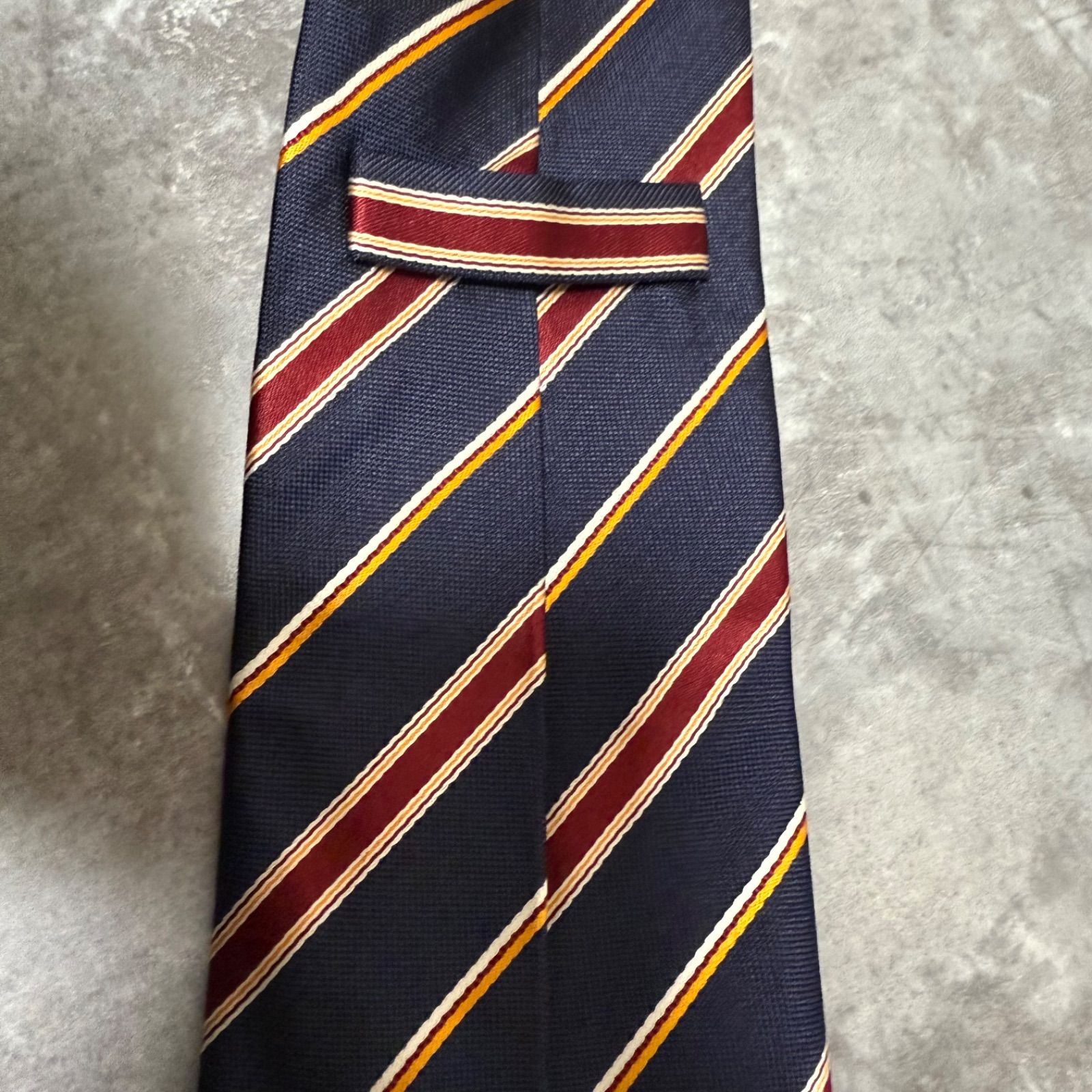 美品☆Ermenegildo Zegna レジメンタルネクタイ ネイビー