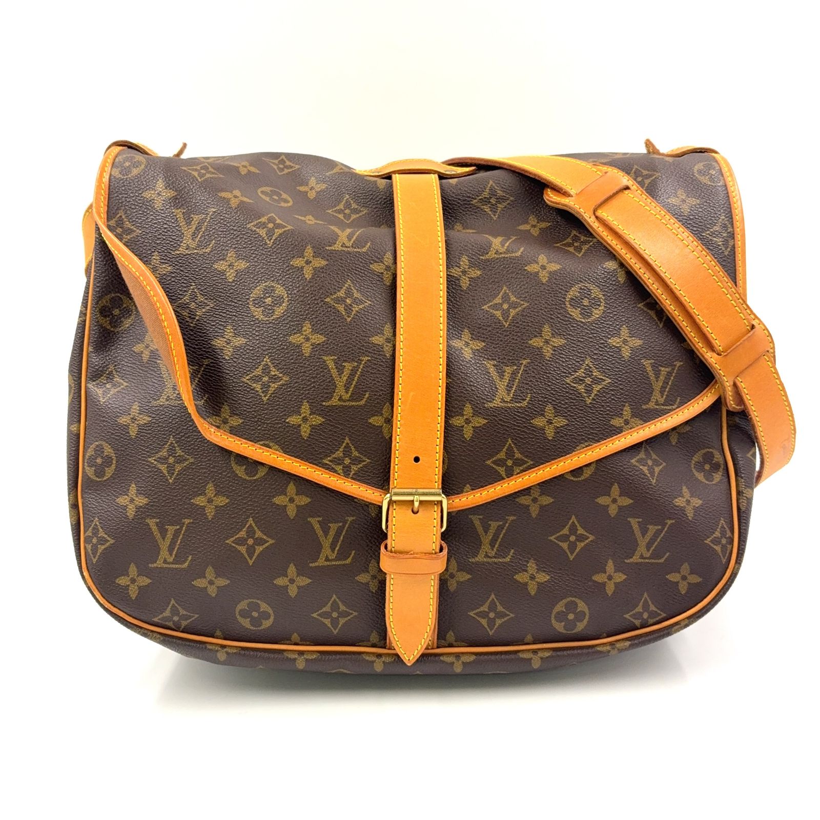 LOUIS VUITTON ソミュール35 モノグラム モノグラム レザー×PVC