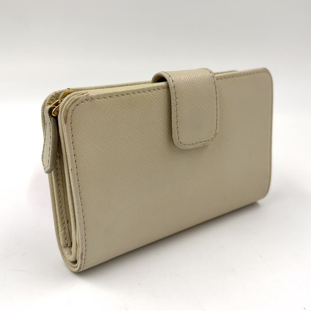 PRADA MULTIC 二つ折り財布 サフィアーノレザー ベージュ 財布 1 ML 225