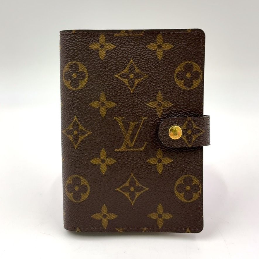 LOUIS VUITTON アジェンダPM モノグラム PVC ブラウン 手帳カバー ゴールド R20005