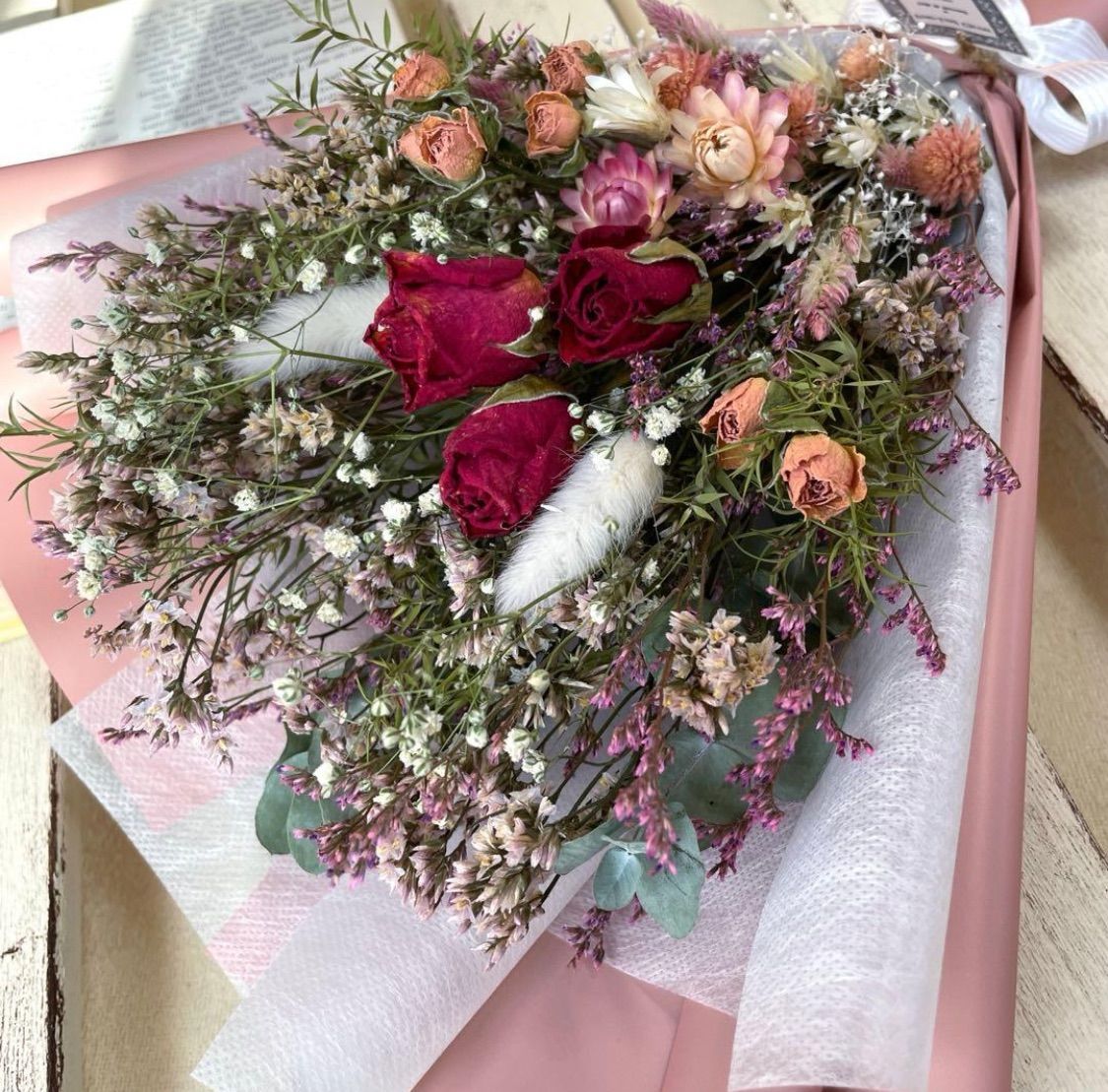 ドライフラワー＆プリザーブドフラワー ブーケ大 - メルカリ