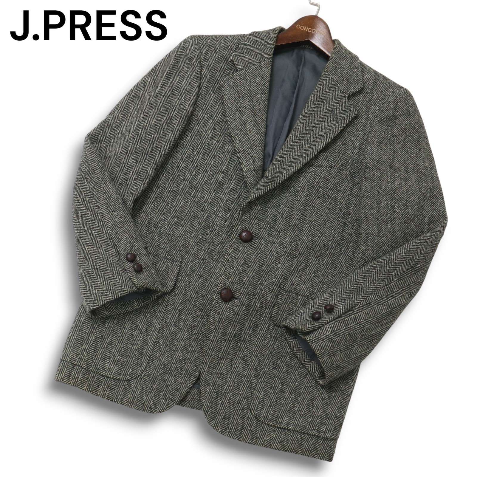 未使用　J.PRESS ウールツイード　ヘリンボーン　テーラードジャケット　M J.PRESS ジェイプレス 秋冬 背抜き☆ ウール ツイード ヘリンボーン