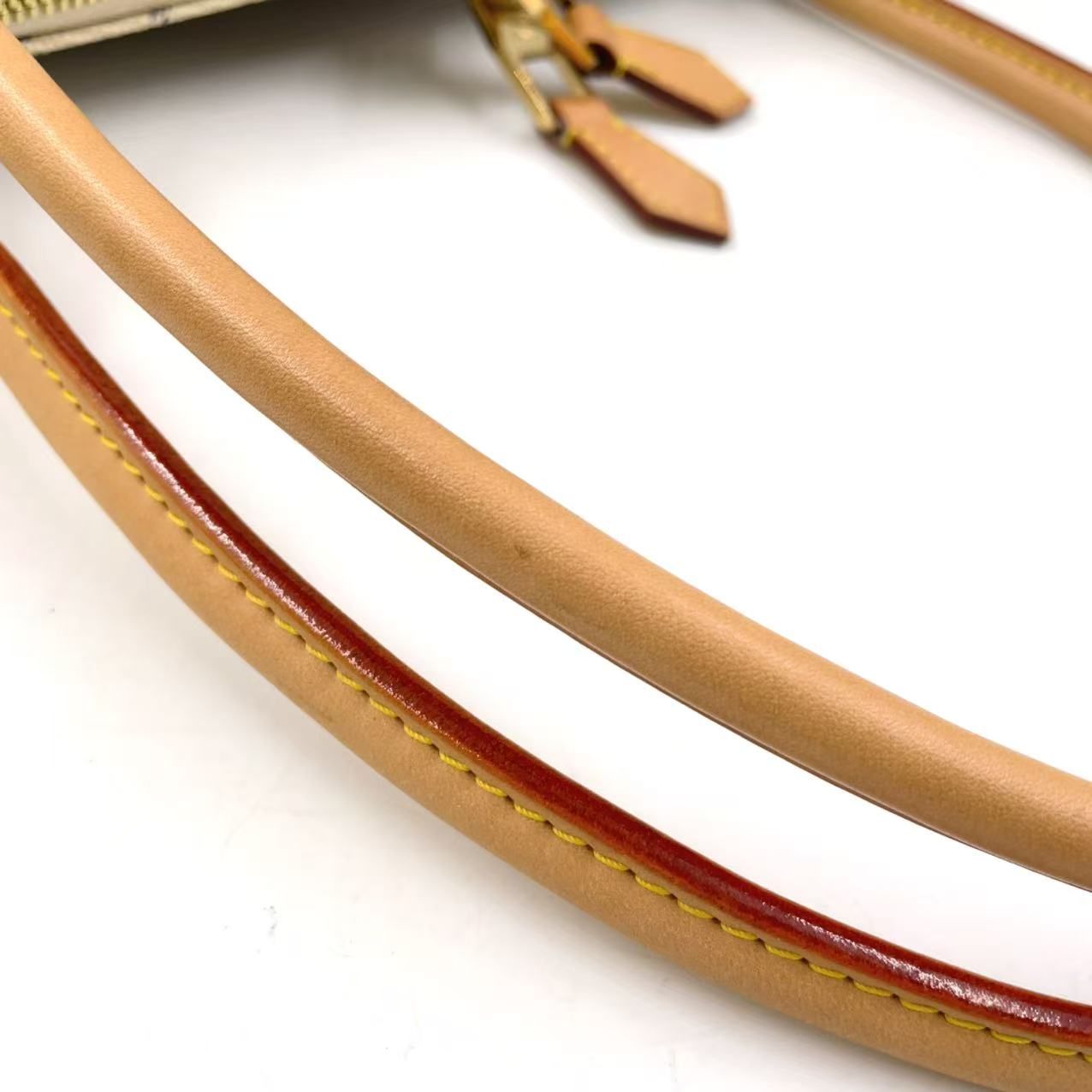  LOUIS VUITTON フィジェリPM ダミエアズール レザー×PVC ホワイト×ライトブラウン トートバッグ ゴールド N 41176 トートバッグ バッグ