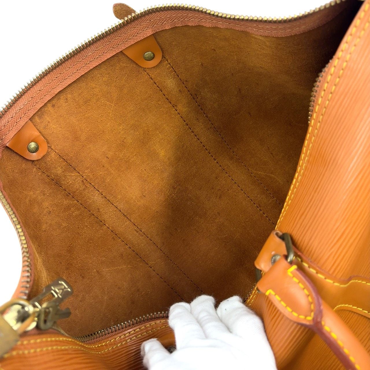 LOUIS VUITTON キーポル45 エピ エピ ジパングゴールド レザー ライト