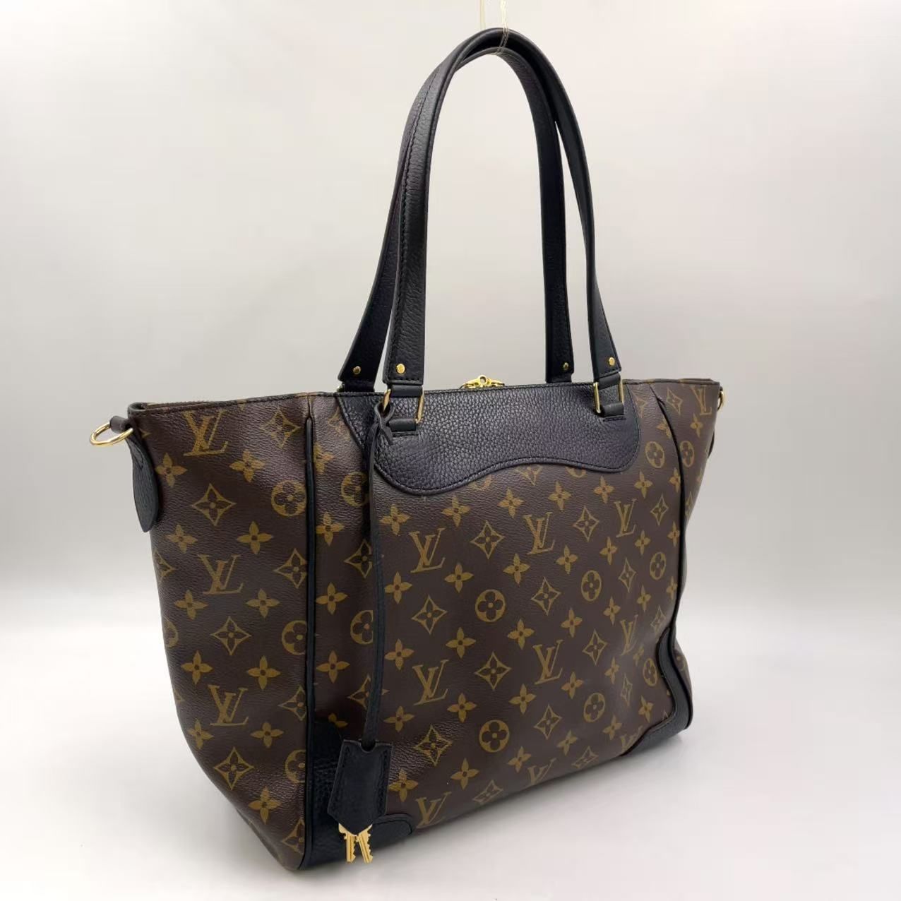LOUIS VUITTON エストレーラ モノグラム モノグラム ショルダーストラップ付属なし レザー×PVC ブラウン×ブラック トートバッグ ゴールド M51192