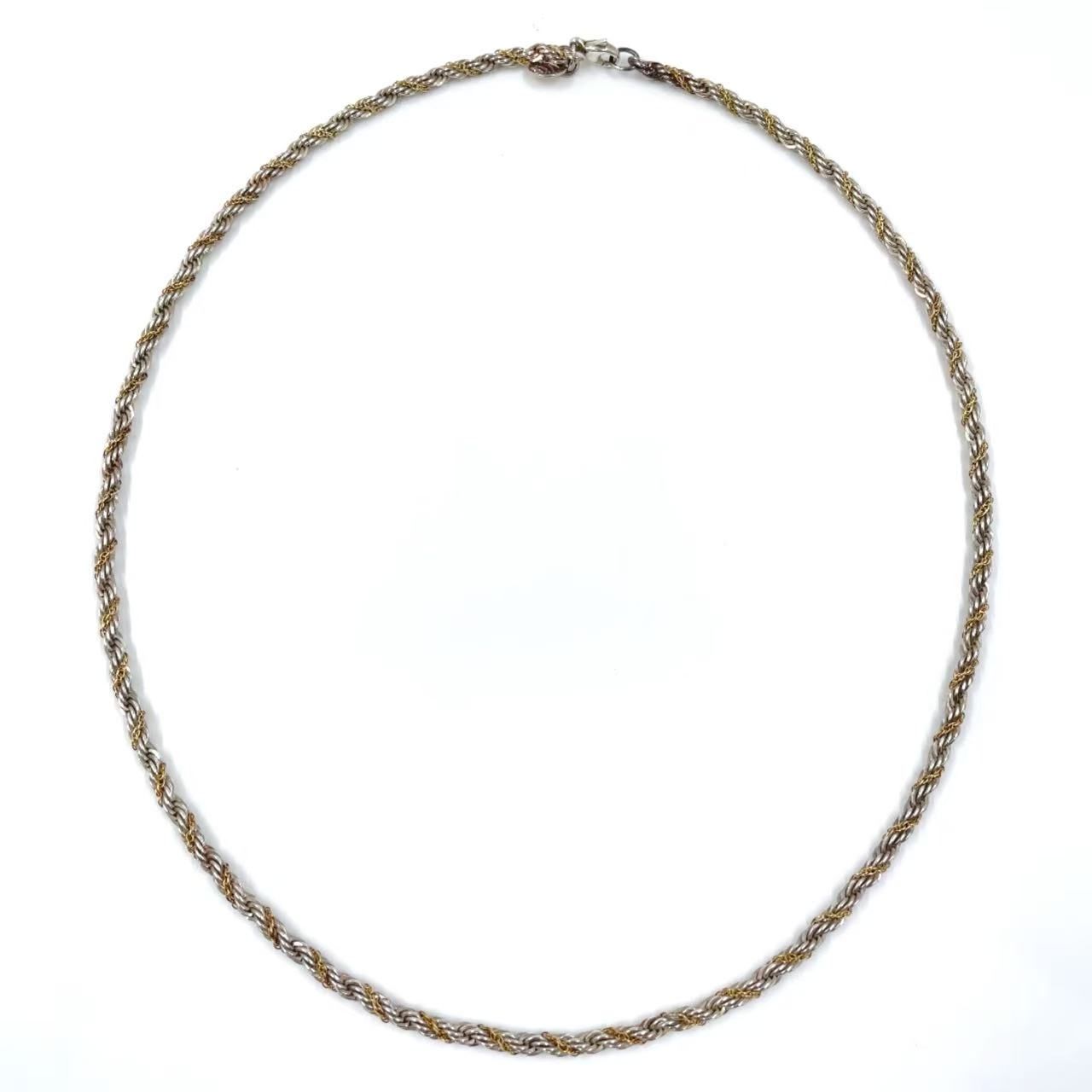TIFFANY - Co. スクリューチェーン ツイスト 2 SV925×AU750 イエローゴールド×シルバー ネックレス