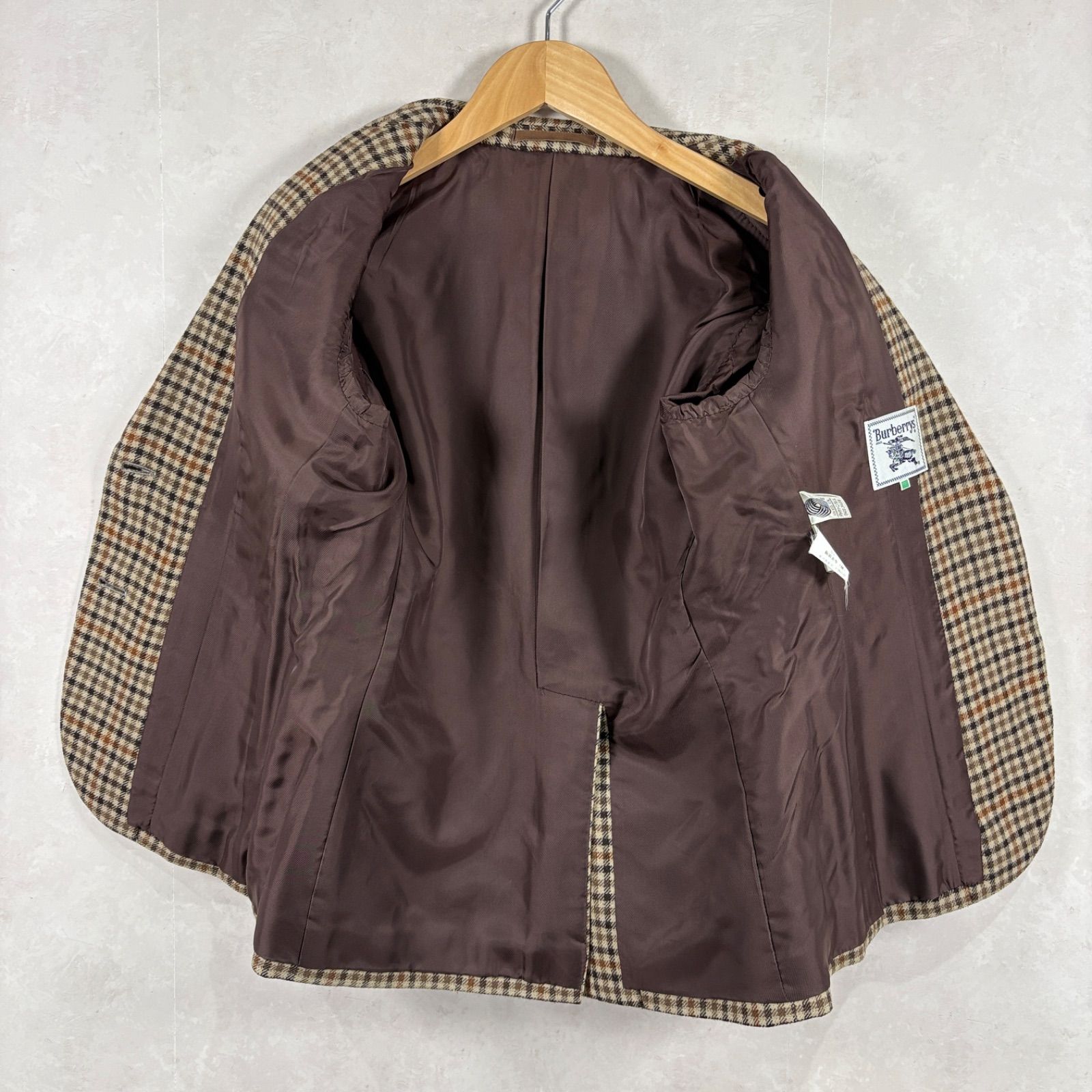 90s Burberrys ヴィンテージ バーバリー チェック 総柄 ウール くるみ 