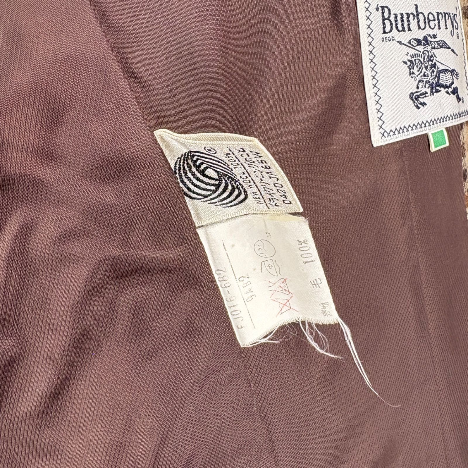 90s Burberrys ヴィンテージ バーバリー チェック 総柄 ウール くるみ 