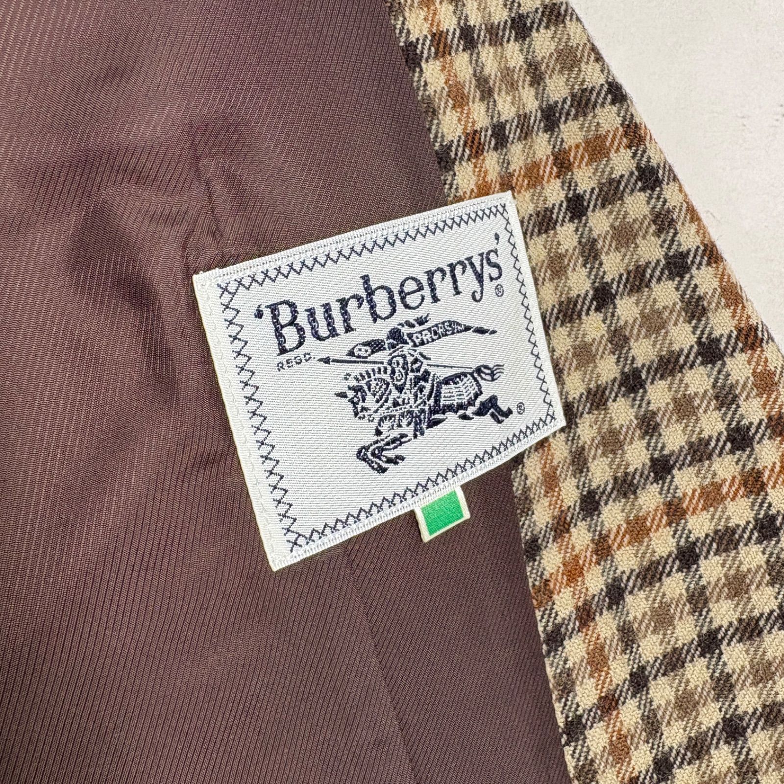 90s Burberrys ヴィンテージ バーバリー チェック 総柄 ウール くるみ 