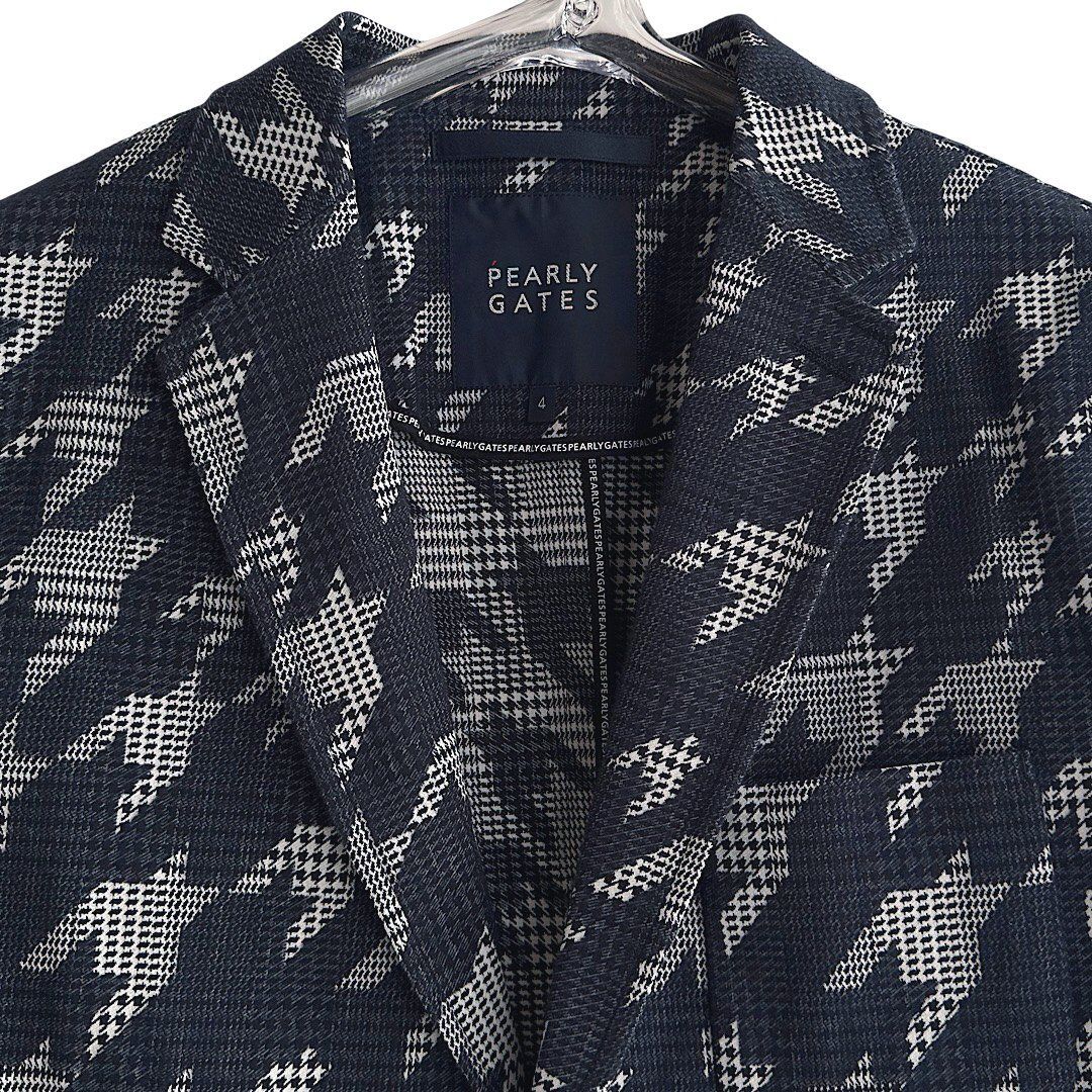 送料無料も! 529 PEARLY GATES パーリーゲイツ 定価64 900円 メンズ ジャケット 千鳥格子×グレンチェック ゴルフウェア 紺 ネイビー サイズ5 Lサイズ 激安大特集！