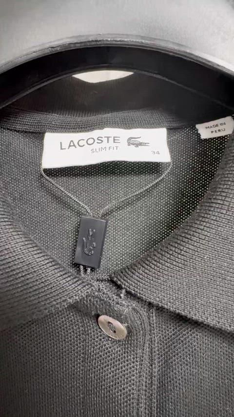  ラコステ スリムフィット ピケ ミニ ONE PIECE ブラック 34 長袖 七分袖 ミニワンピース