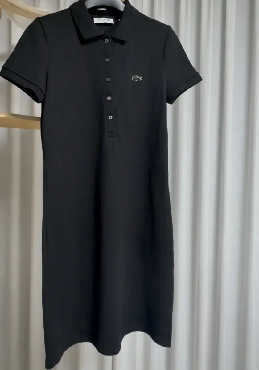 ラコステ スリムフィット ピケ ミニ ONE PIECE ブラック 34