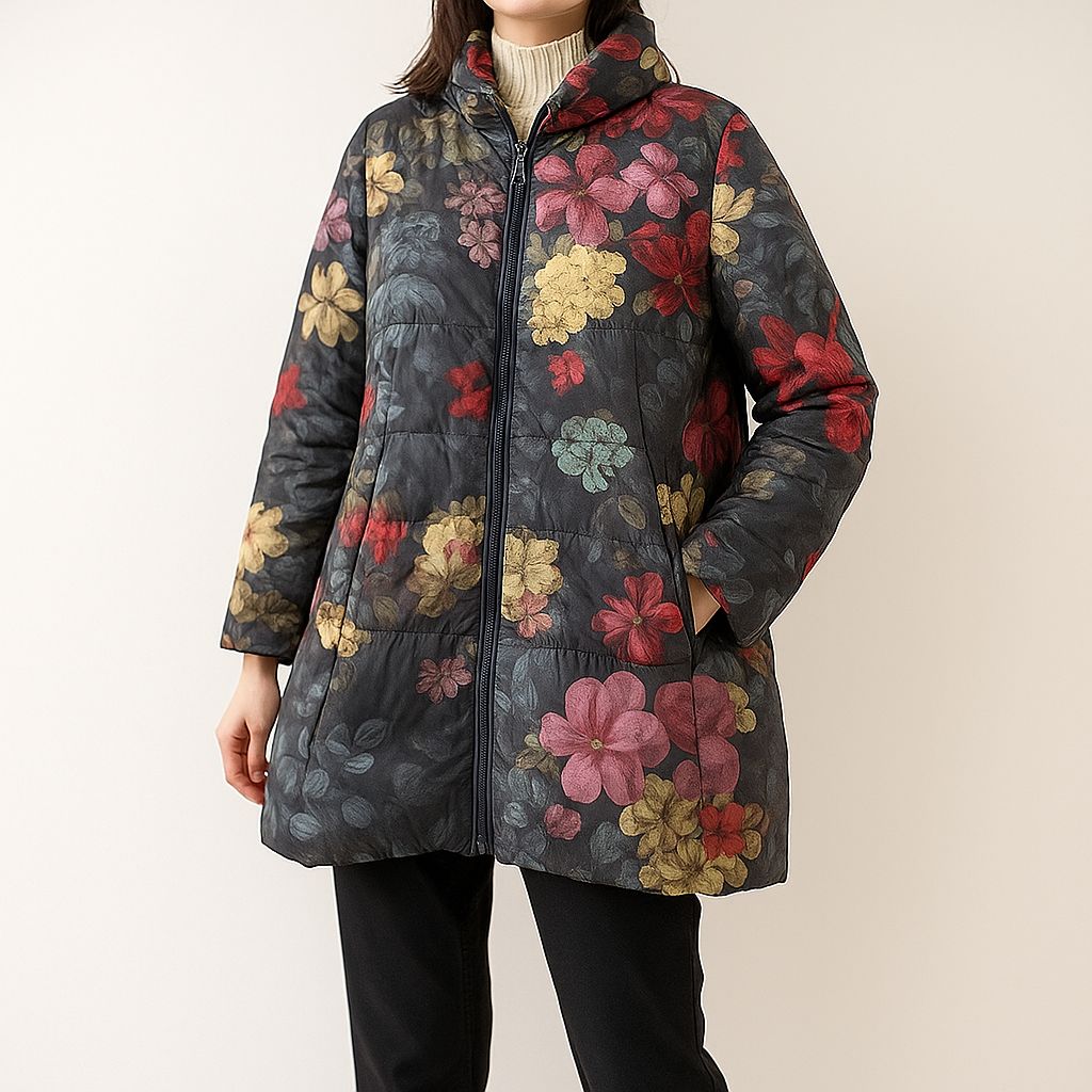 OTTO オットー 3L 大きいサイズ 希少 花柄 ダウンコート ロングコート