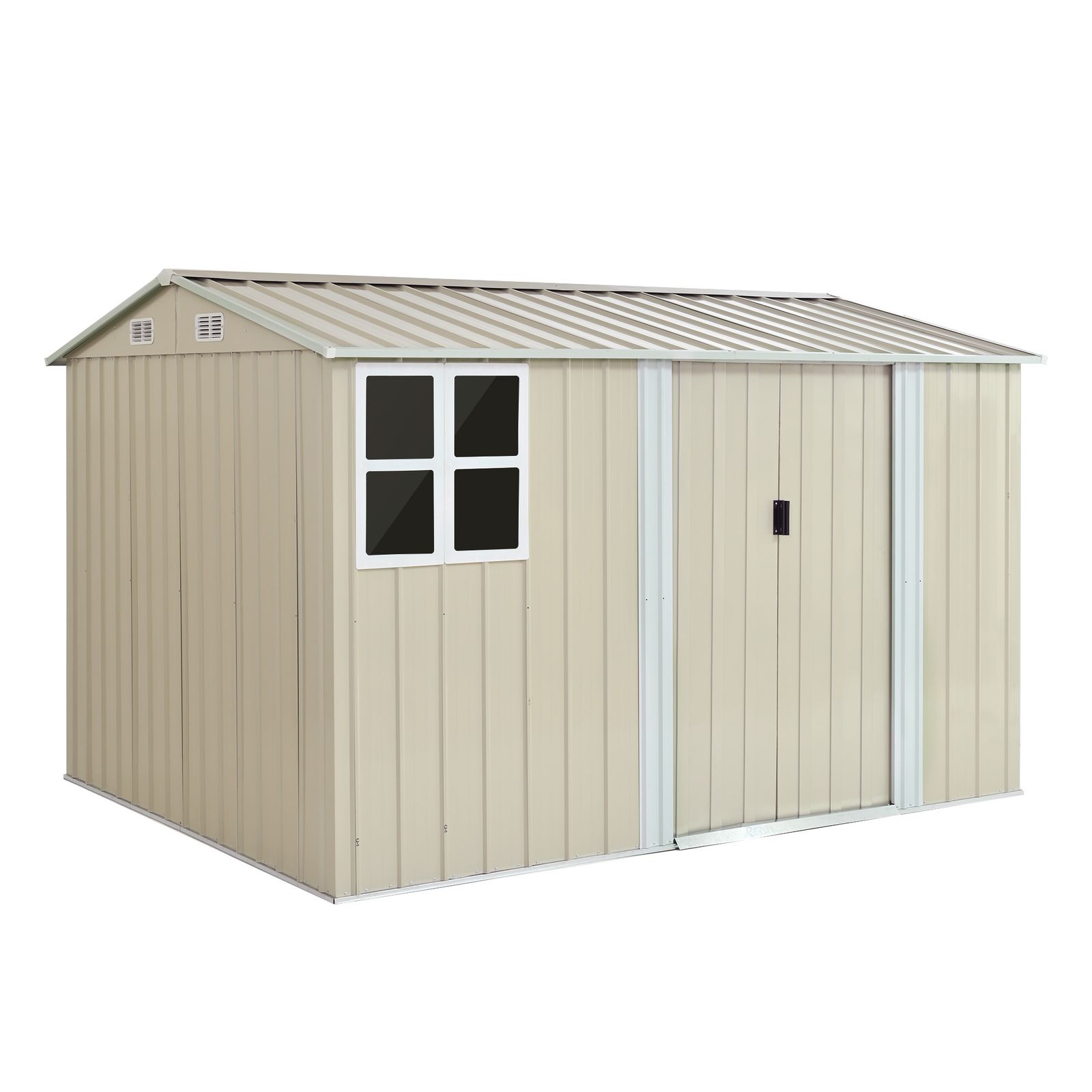 12月下旬再入荷予定 物置 屋外 スチール 倉庫 床材補強フレーム付き 戸外収納庫 幅290 奥行き232 高195 物置き おしゃれ 大型 収納庫 屋外物置 防さび ベランダ 防水 ドア スチール物置 屋外収納 ガーデニング 庭 グレーホワイト