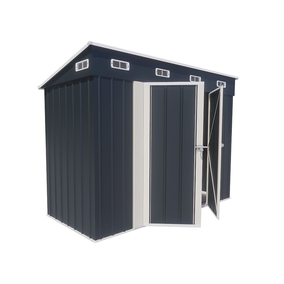 可動棚なし 物置 屋外 スチール 倉庫 床材補強フレーム付き 戸外収納庫 幅270 奥行き126 高189 物置き おしゃれ 大型 収納庫 屋外物置 防さび ベランダ 防水 ドア スチール物置 屋外収納 ガーデニング 庭 ブルーグレー