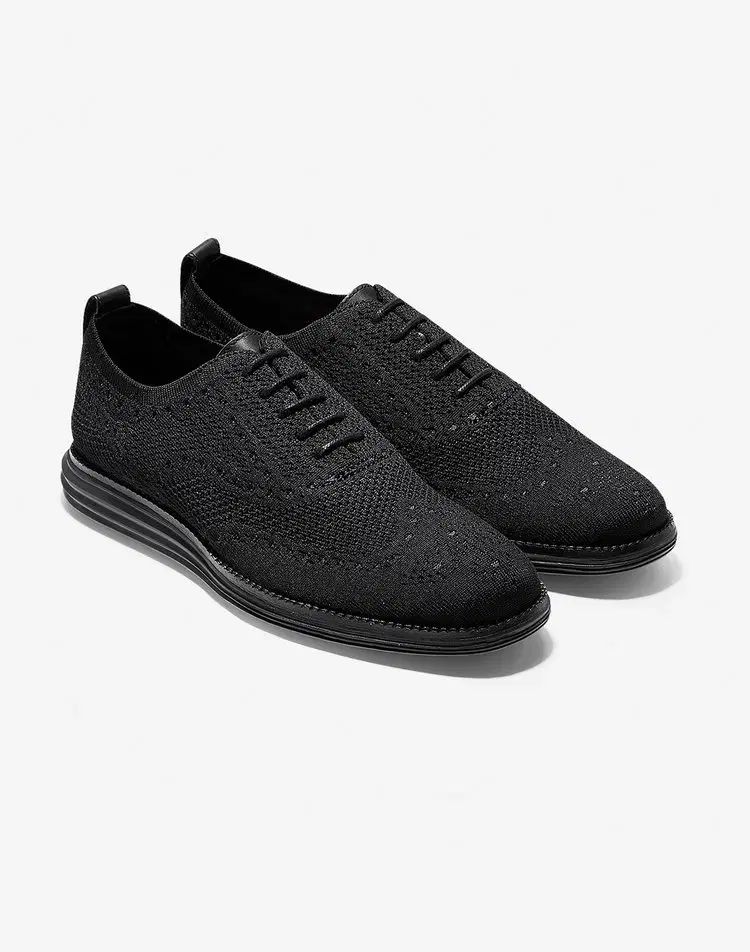 コールハーン スティッチ ウイングチップ オックスフォードシューズ ブラック 250 255 260