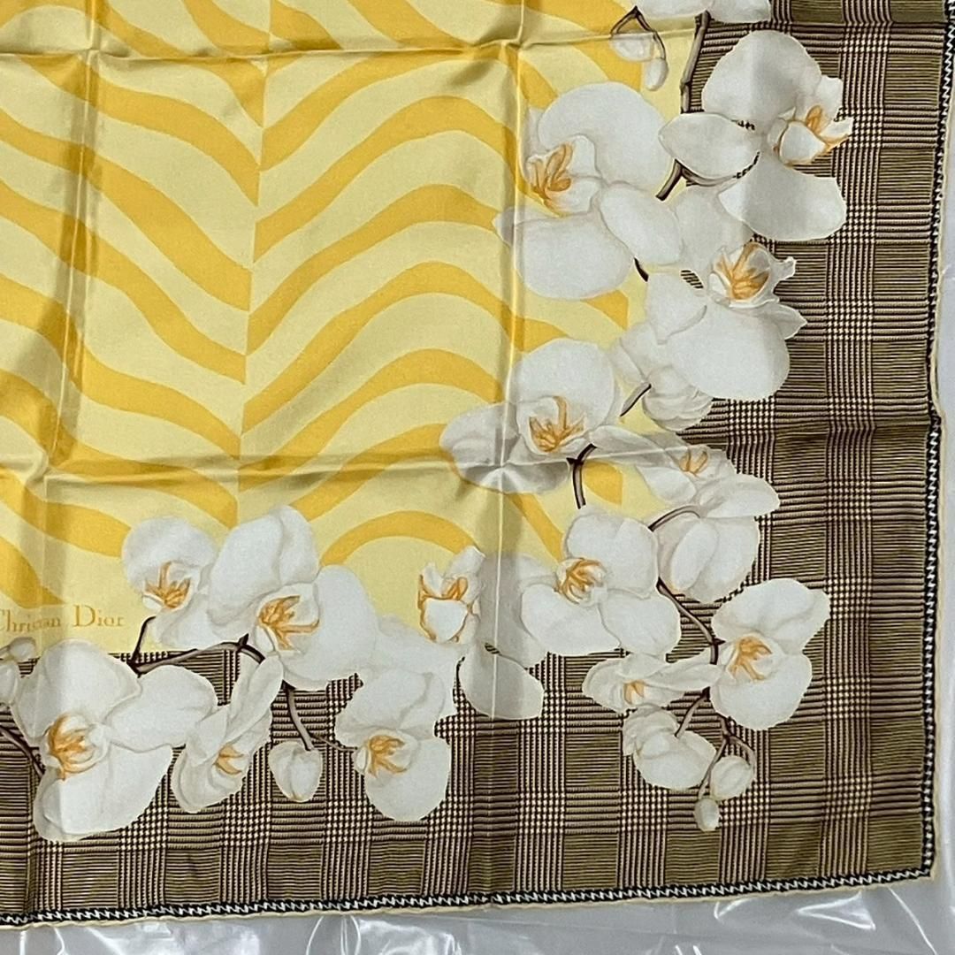 Christian Dior 花柄シルク100% スカーフ