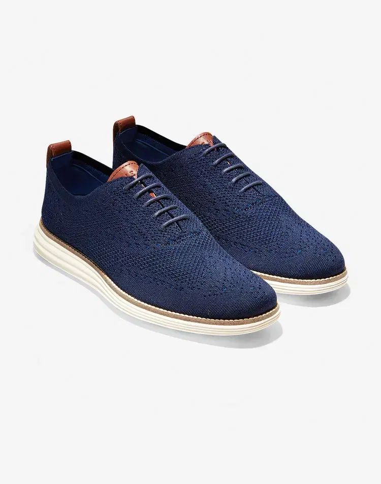 コールハーン スティッチ ウイングチップ オックスフォードシューズ ネイビー 250 260 265 275