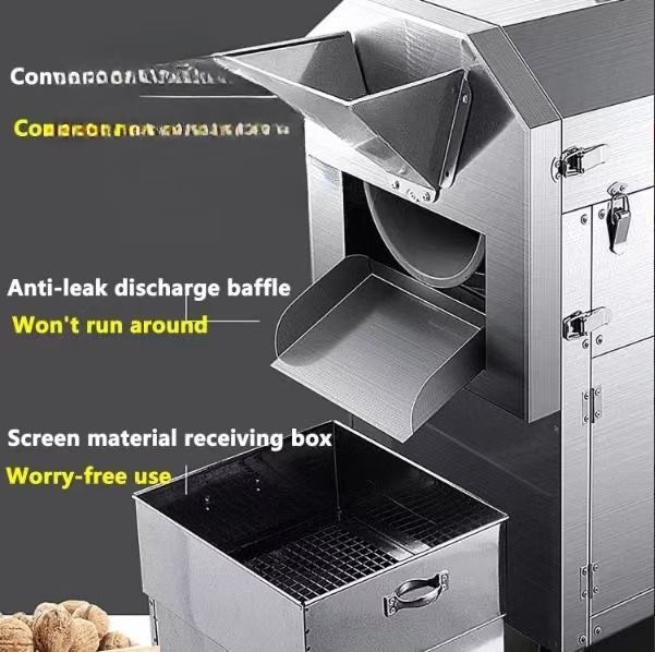 電気栗焙煎機 自動ナッツピーナッツ焙煎機 速度15~17rpm 分 調整 な温度と正 逆回転 15~20KG hの生産 均一な加熱