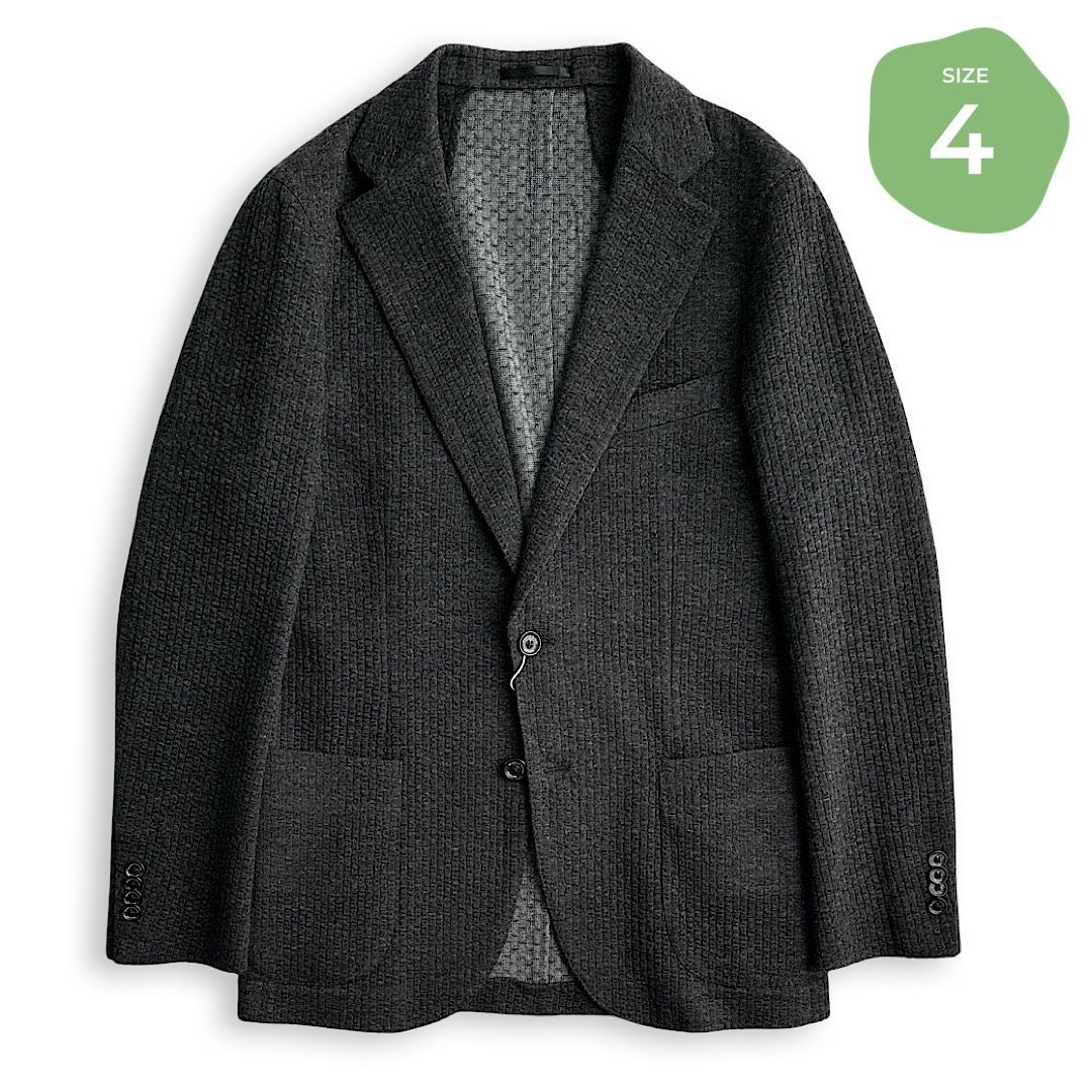 526 MASTER BUNNY EDITION マスターバニーエディション 定価52 800円 メンズ ジャケット サッカー生地 グレー ストレッチ ゴルフウェア サイズ4 Mサイズ