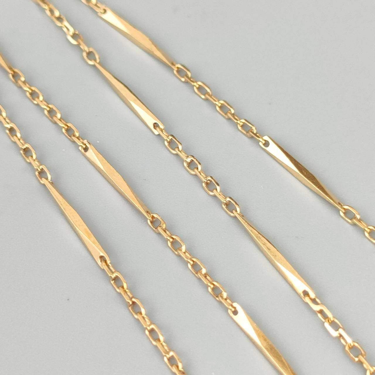 K18ネックレス切子チェーンネックレス刻印あり K18/18金 切子ネックレス チェーン 首回り39.5cm 4.4g 造幣局検定刻印