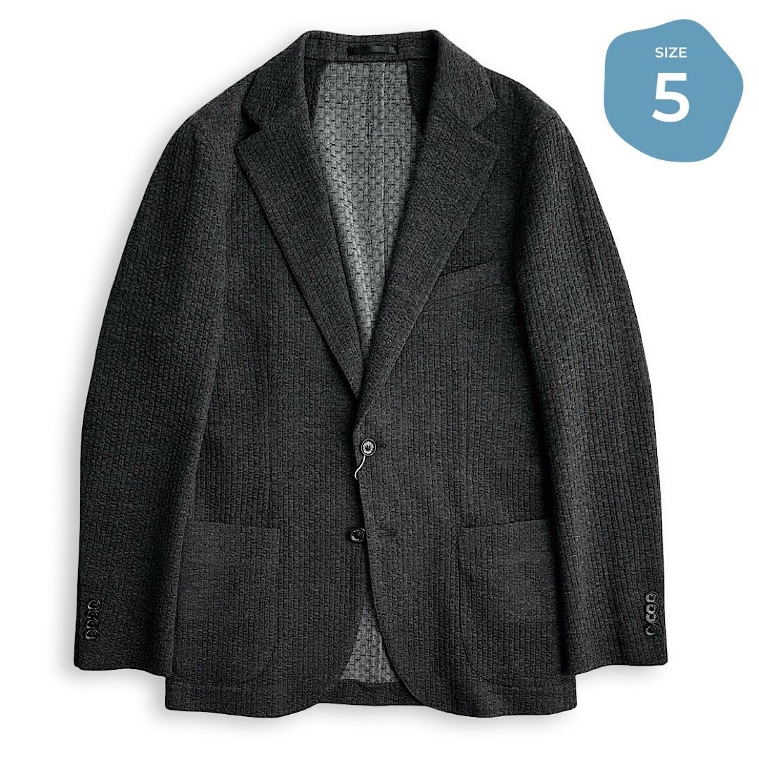 526 MASTER BUNNY EDITION マスターバニーエディション 定価52 800円 メンズ ジャケット サッカー生地 グレー ストレッチ ゴルフウェア サイズ5 Lサイズ