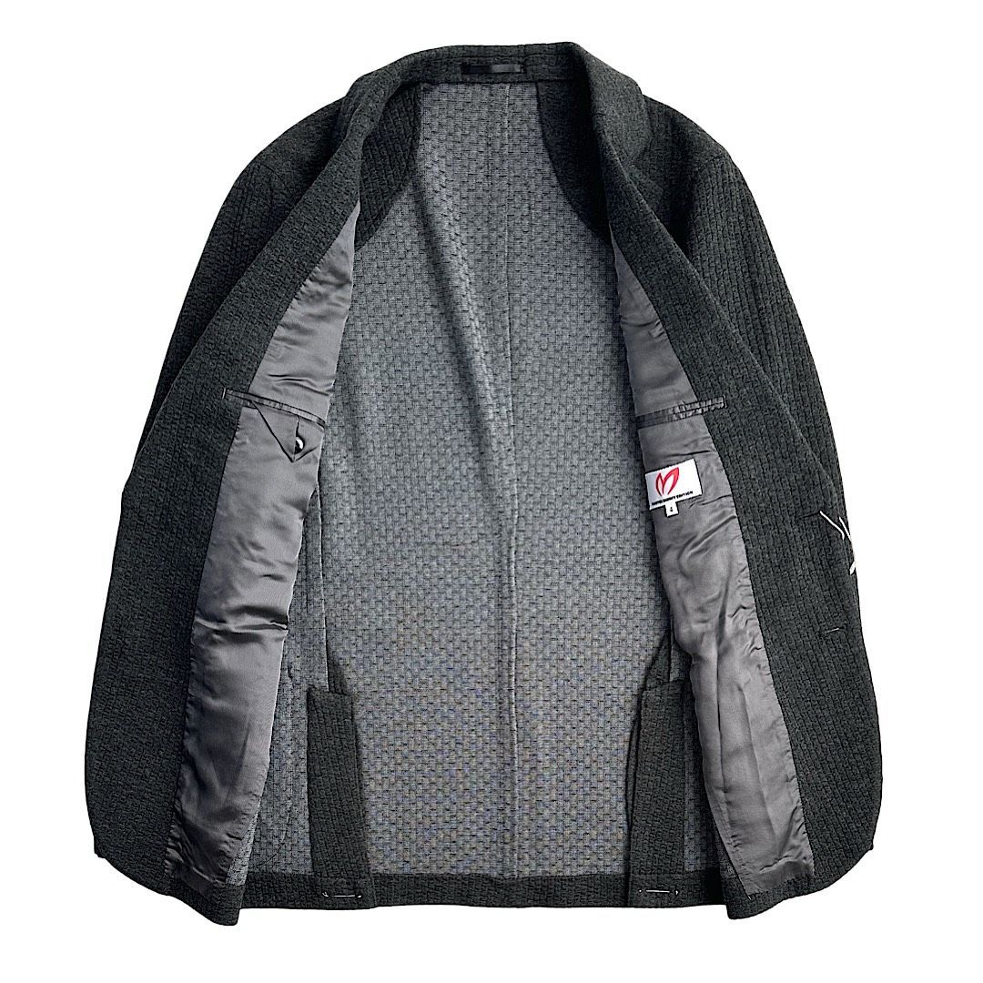 526 MASTER BUNNY EDITION マスターバニーエディション 定価52 800円 メンズ ジャケット サッカー生地 グレー ストレッチ ゴルフウェア サイズ5 Lサイズ