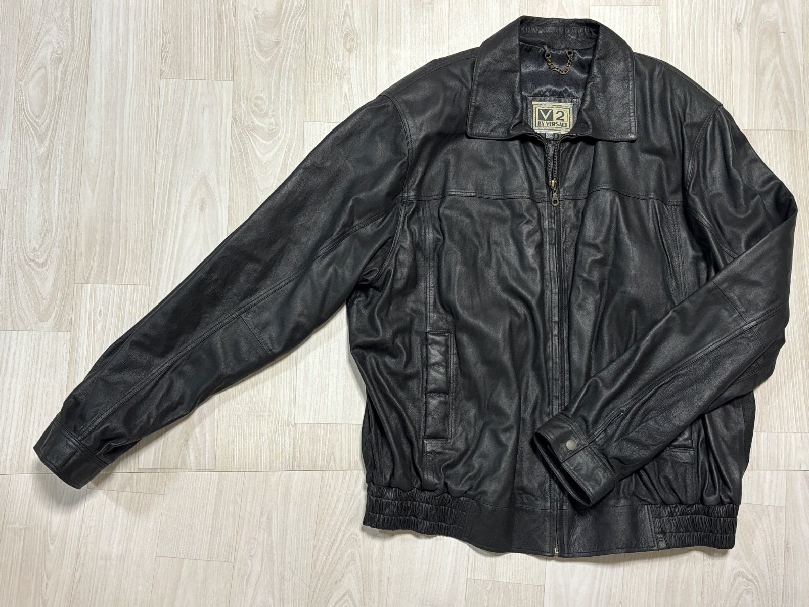 V2 BY VERSACE ヴェルサーチ レザージャケット ヴィンテージ 黒
