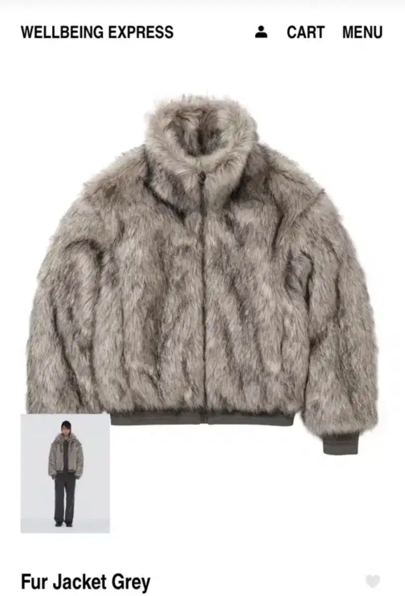 ウェルビーイング エクスプレス グレー ファー ジャケット S