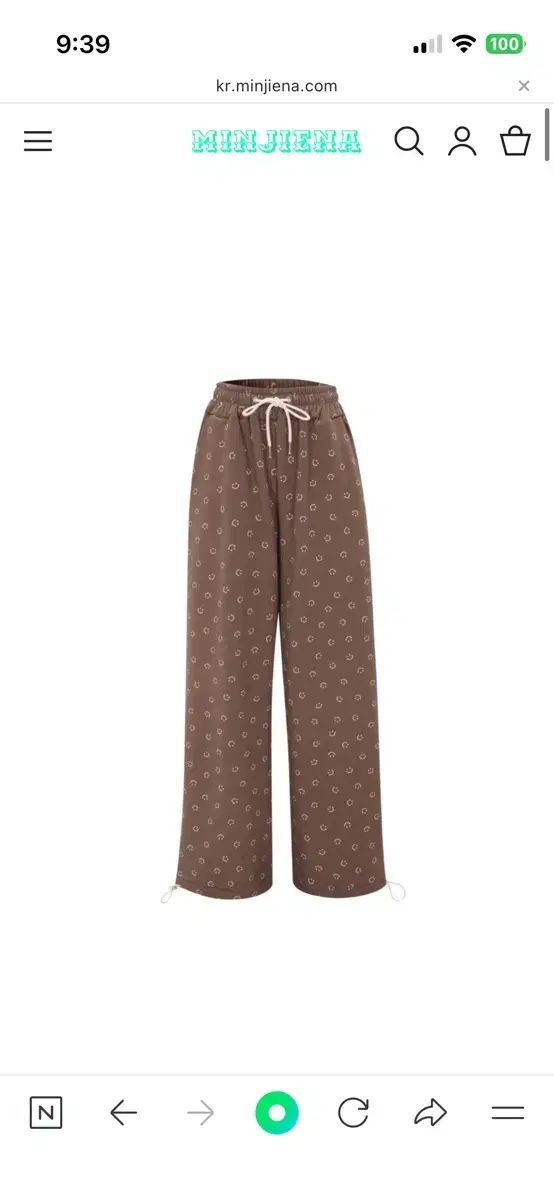 minjiena smile 冬 パンツ ブラウン