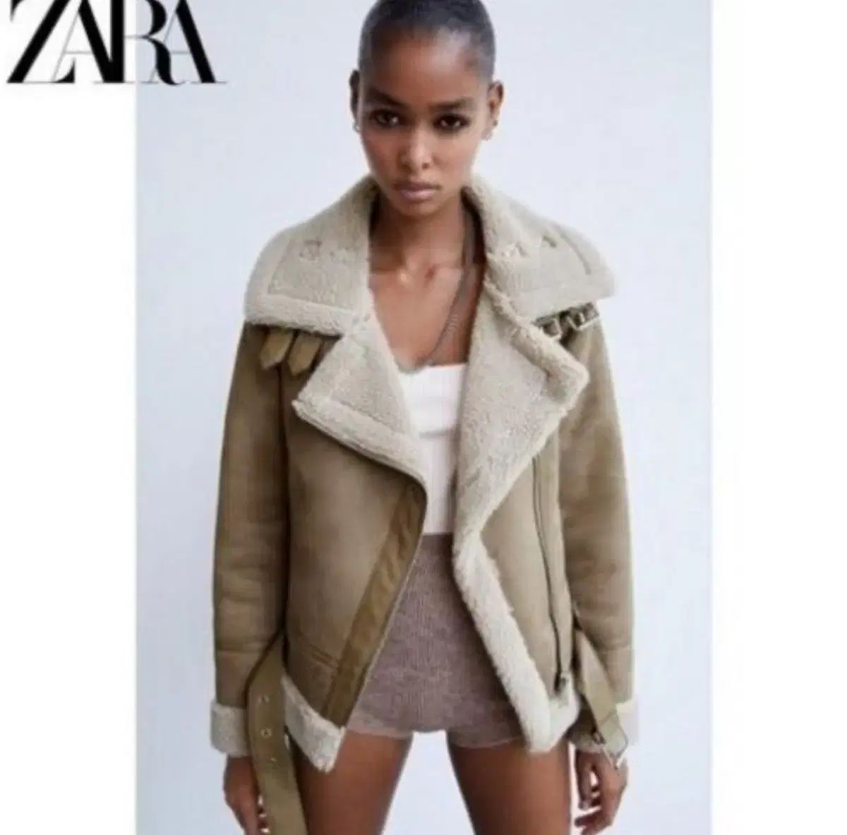 ZARA ザラ スウェード ムートン ジャケット