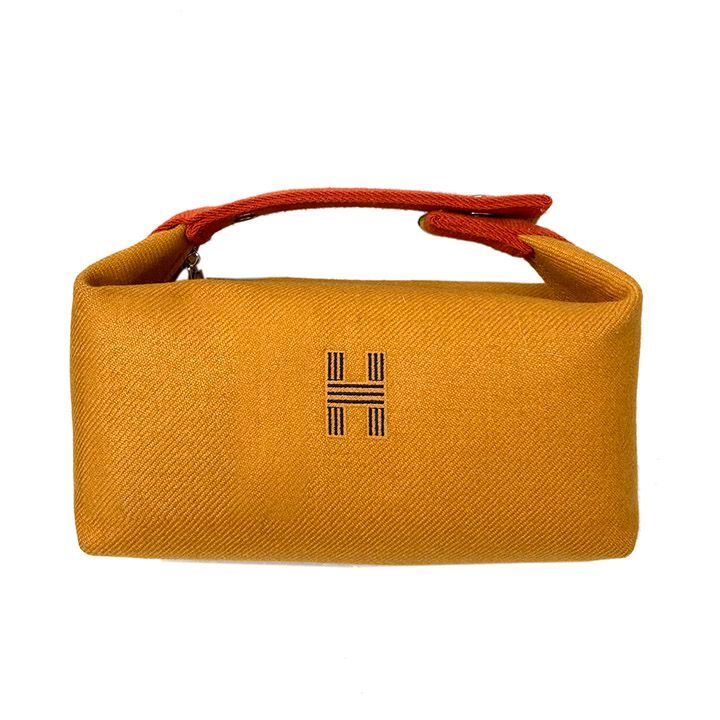 エルメス バス ポーチ ブリッドアブラックPM HERMES ウール ボックス型 小物入れ ブランド