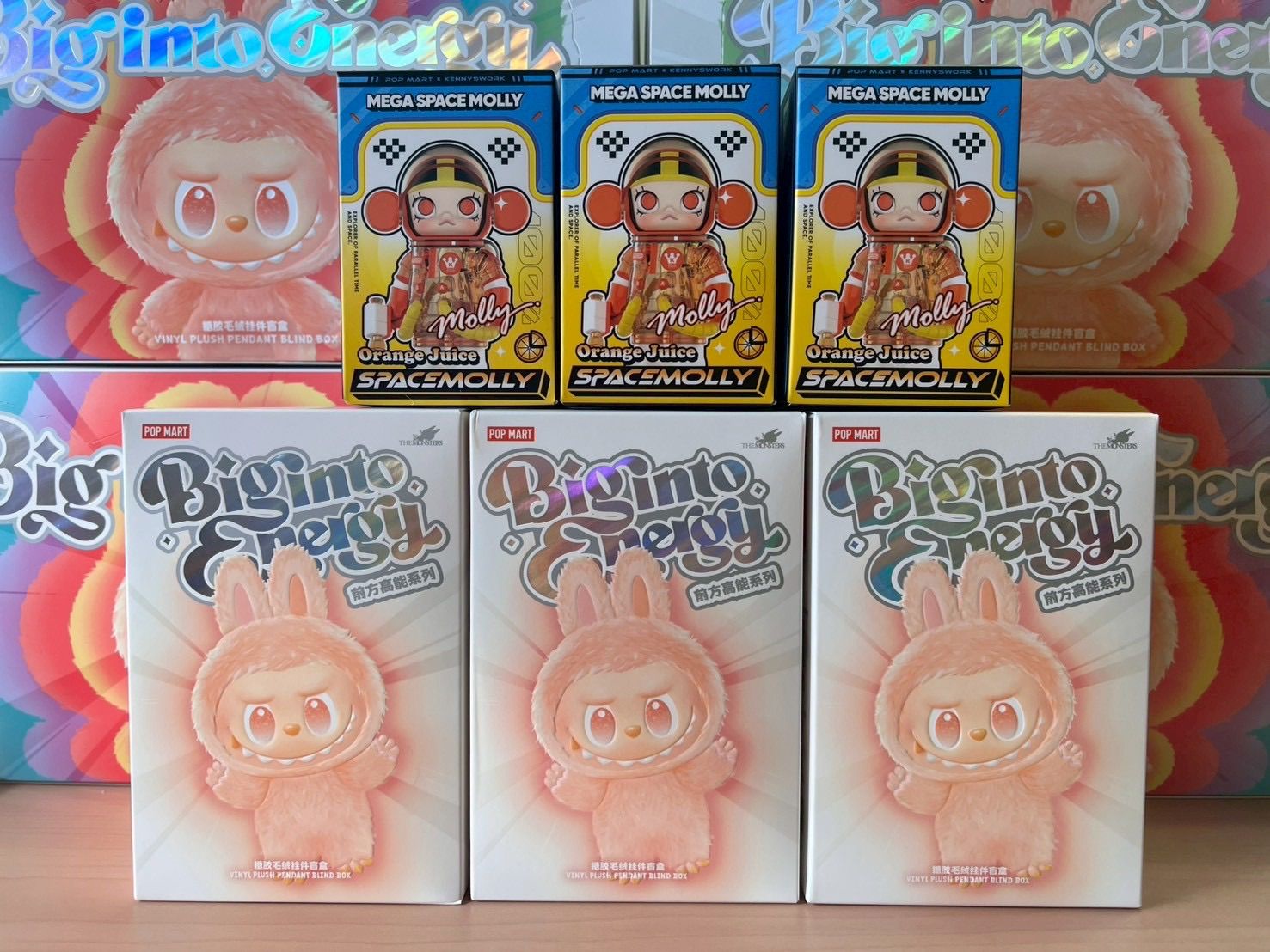【正規品・未開封】Labubu Big into Energy 3ピース ＆Pop Mart Mega Space Molly シリーズ4 3ピース 合計6ピース