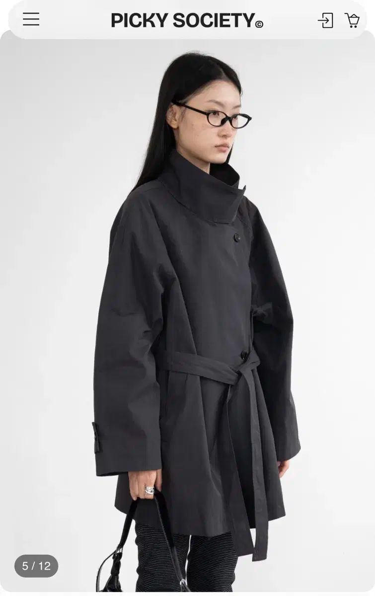 ピキソサエティ ハーフ トレンチ チャコール