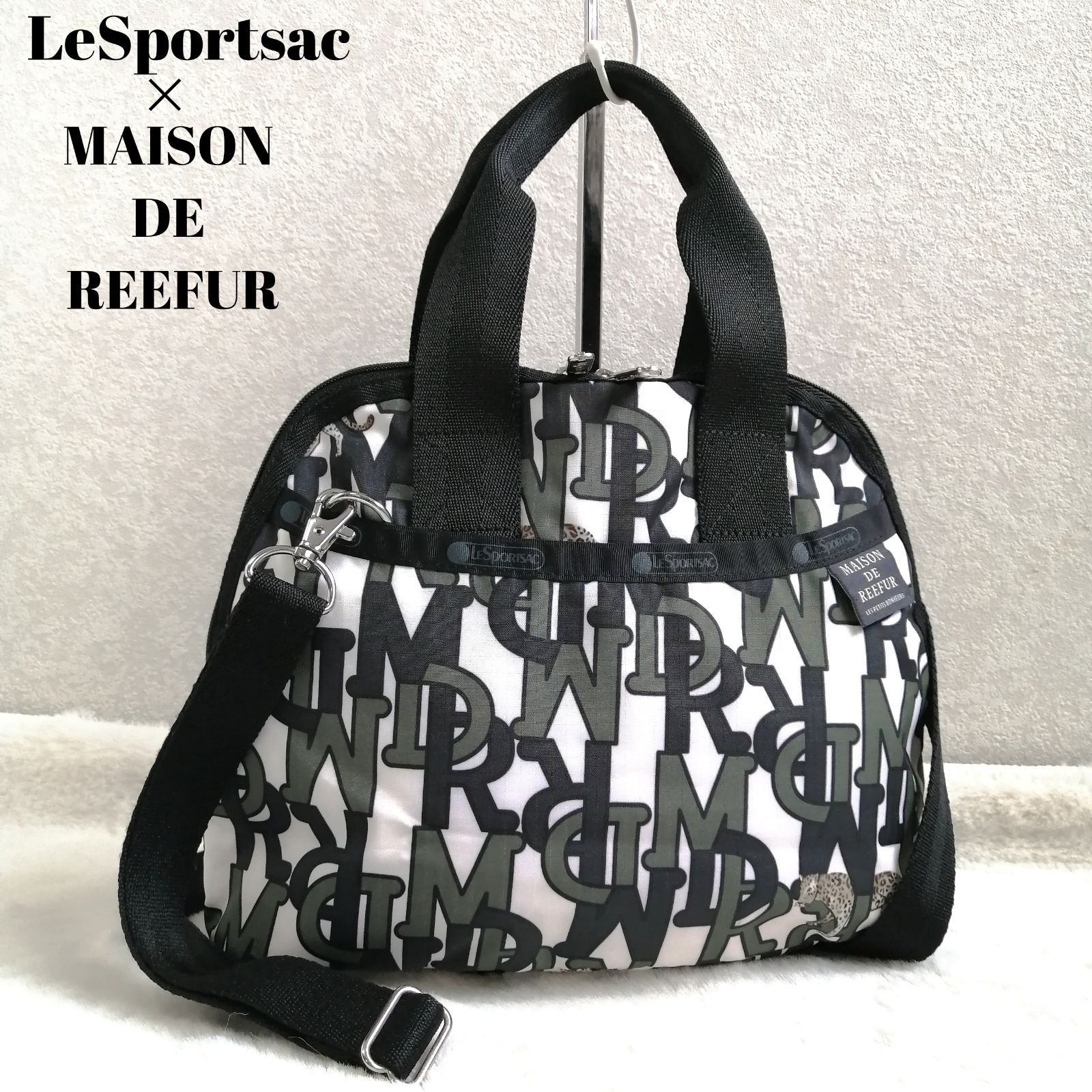 レスポートサック メゾンドリーファーコラボ ショルダーバッグ ハンドバッグ トートバッグ ロゴ 2way タイガー ブラック LeSportsac 梨花 アニマル レオパード 総柄 ドーム型 軽量