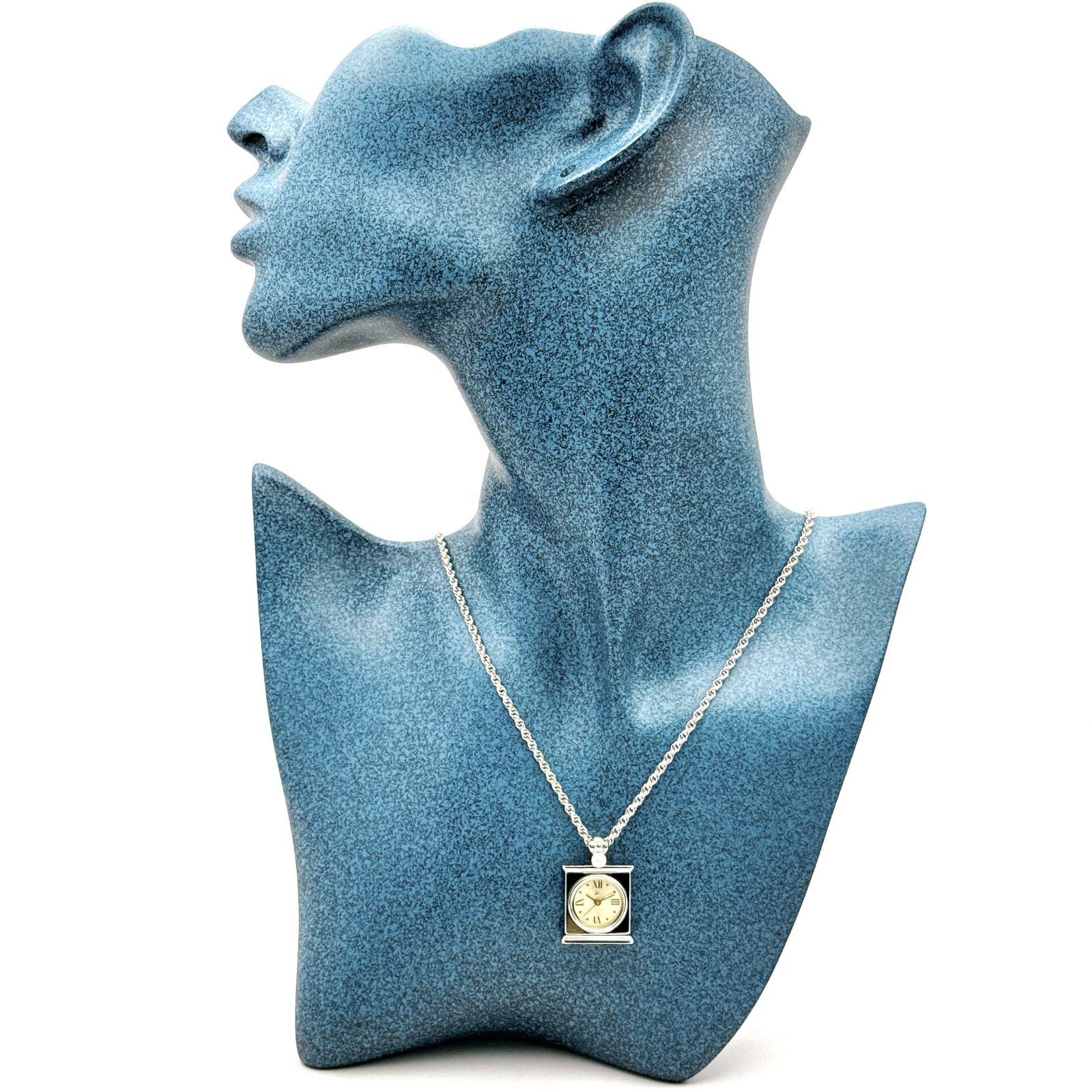 C 075 TASAKI 田崎 リアルパール付き ペンダントウォッチ 角型 レディース 懐中時計 パールネックレス