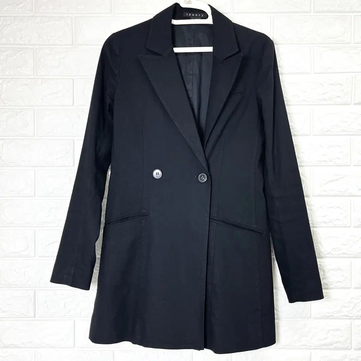 セオリー ロング ブレーザー ジャケット P ブラック