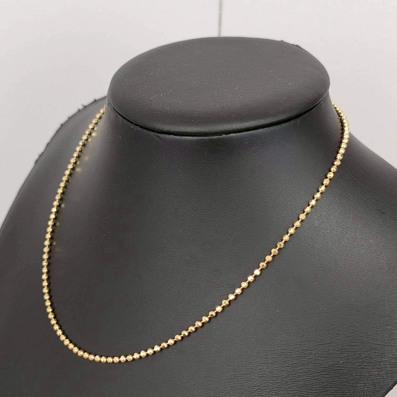 18金 K18 カットボールチェーン ネックレス 造幣局刻印 レディース