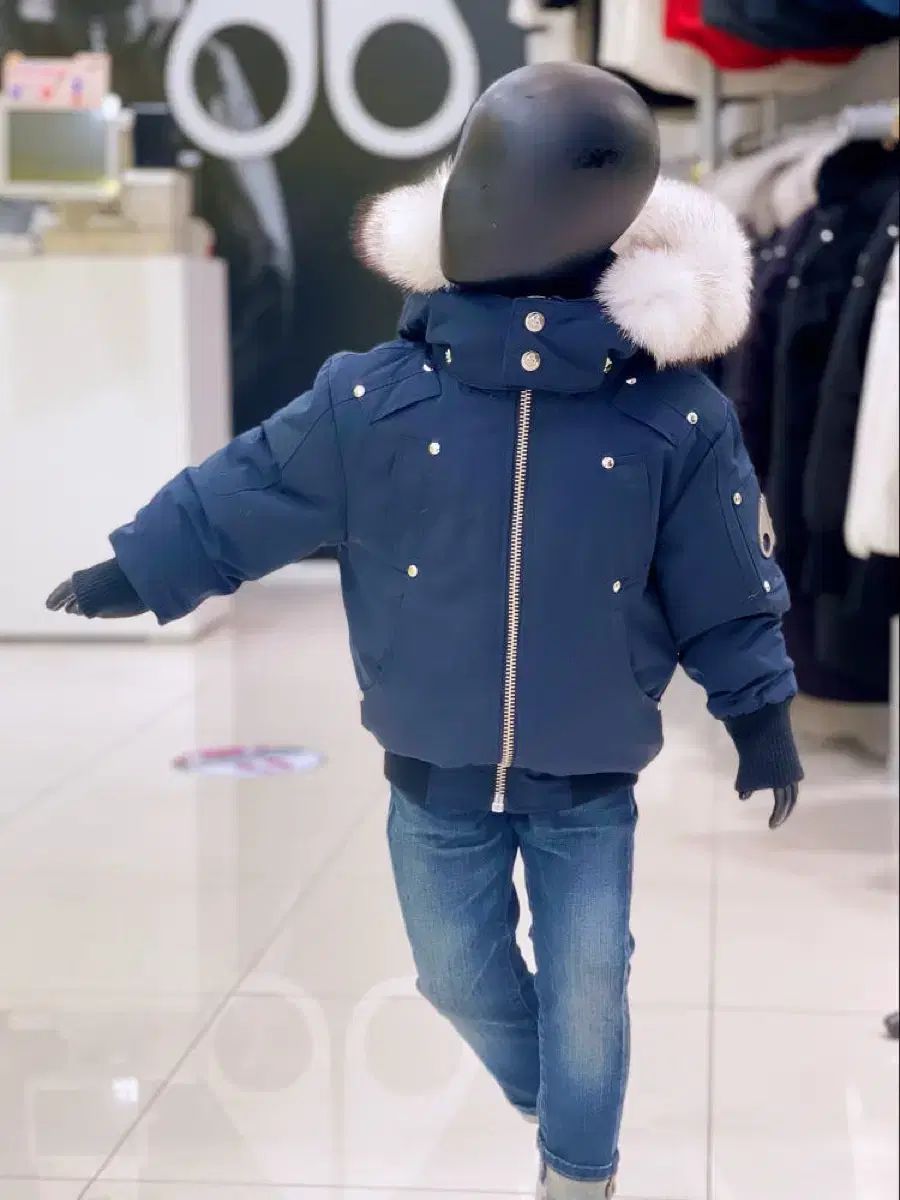 ムースナックルズ キッズ ネイビー ダウン アウター ブルゾン xs