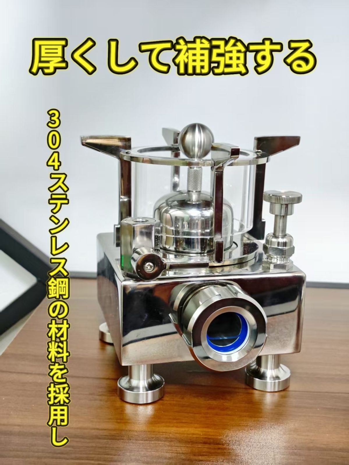 ハンドメイド 304ステンレス製 アルコール＆鉱物油ストーブ 調節 な炎のポータブルバーナー キャンプ 料理 アウトドア用 コンパクトな燃料収納デザイン 日本の職人技 家庭用 旅行用 OLIVEOS_COM_TR