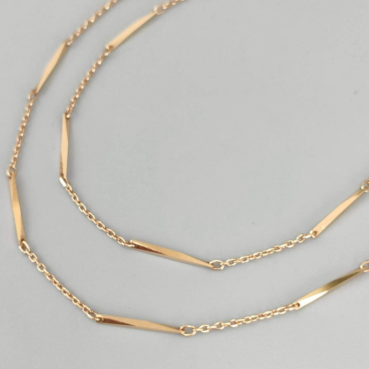 K18ネックレス切子チェーンネックレス刻印あり □K18切子チェーンネックレス 6.5g 41.5cm□キリコ□昭和レトロ□の