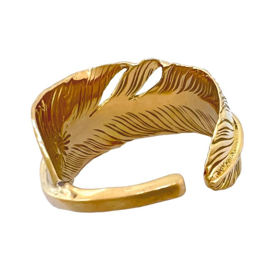 アリゾナフリーダム　ダブルフェザーリング　14号　K18 ARIZONA FREEDOM アリゾナフリーダム リング 全金 フェザー イーグル