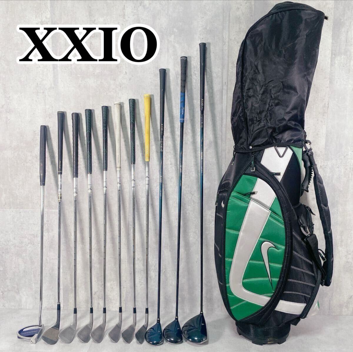 V108 XXIO ゼクシオ 他 メンズ ゴルフ クラブ セット 12点 黒 緑 入門 ビギナー