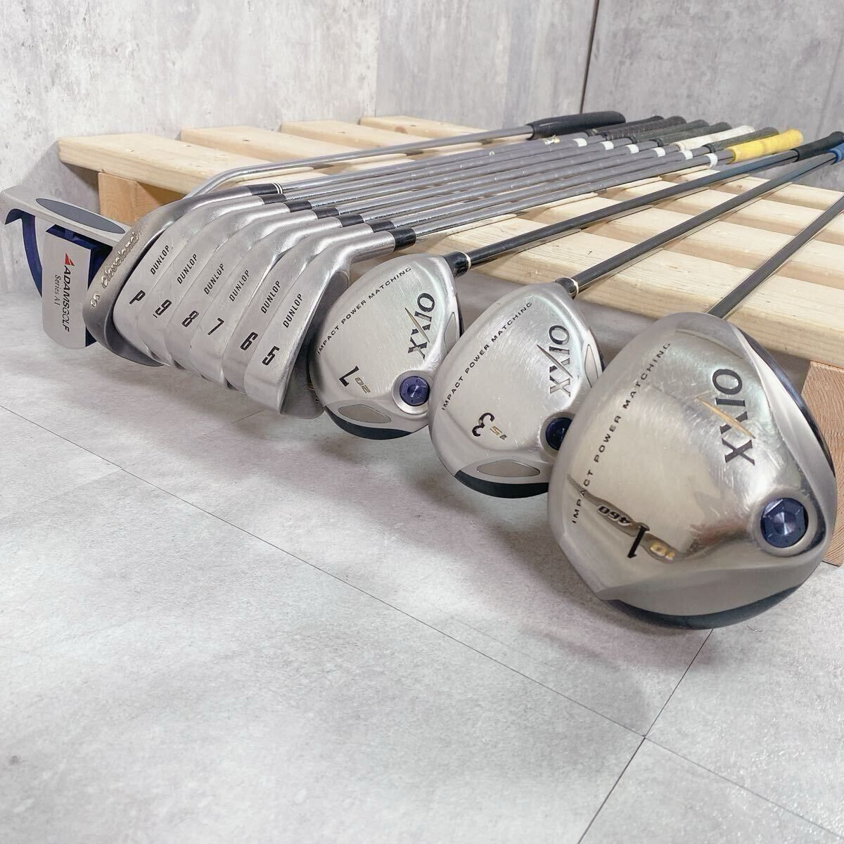 V108 XXIO ゼクシオ 他 メンズ ゴルフ クラブ セット 12点 黒 緑