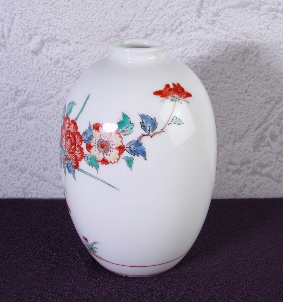 【ほぼ新品】十四代 酒井田 柿右衛門 錦岩牡丹文 鉢 共箱 煎茶道具 骨董品 十四代酒井田柿右衛門 錦 岩牡丹文 一輪生 高さ：12.8cm 未使用品 共箱