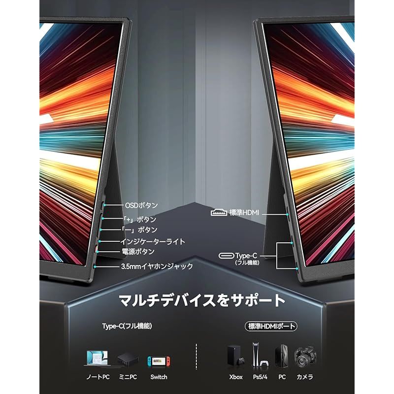 Intehill モバイルモニター 有機el モニター 13.3インチ OLEDパネル自